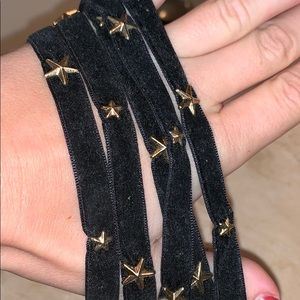 Free People multi strand choker with gold stars